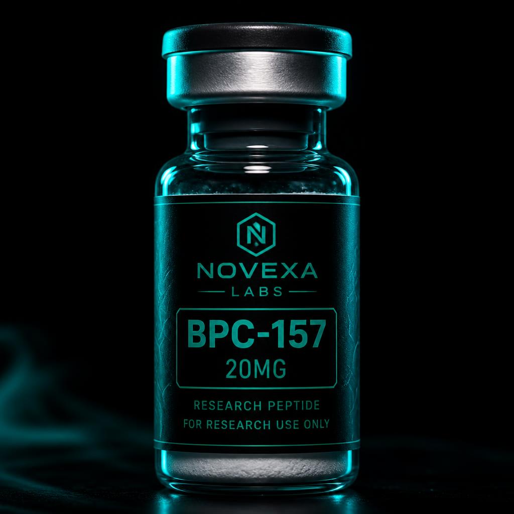 BPC-157 20MG research peptide vial by Novexa Labs