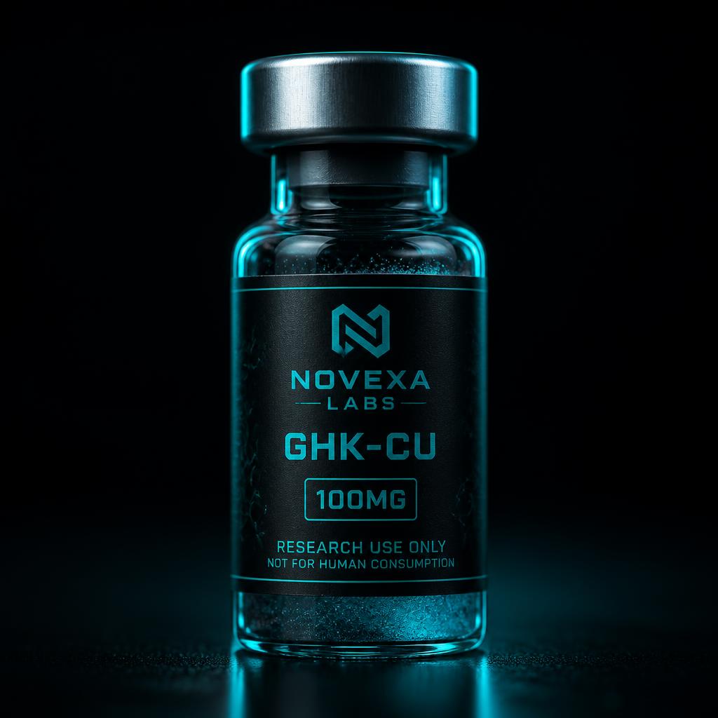 GHKCU 100MG research peptide vial by Novexa Labs