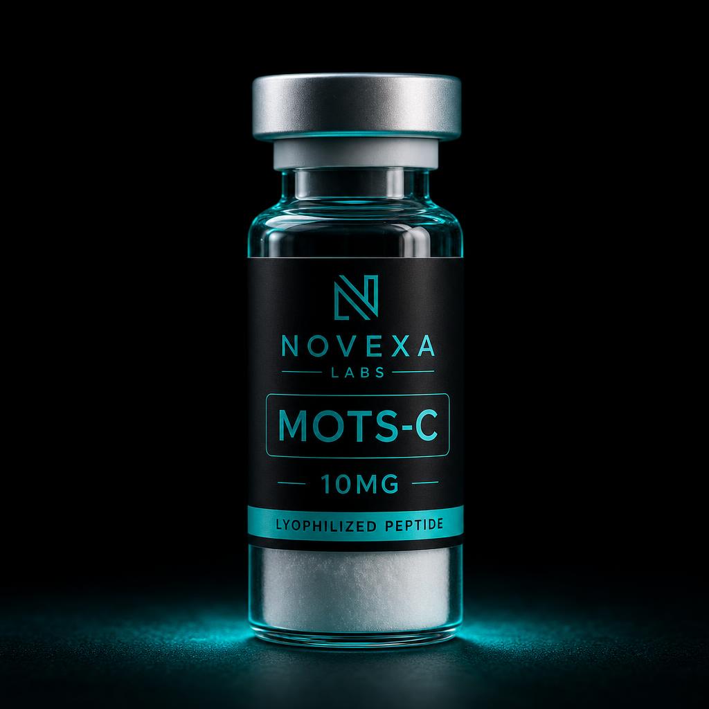 Mots C 20MG research peptide vial by Novexa Labs